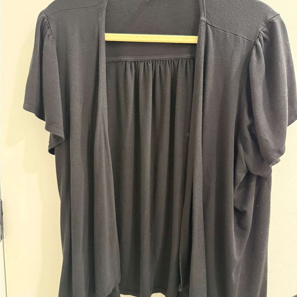 Dressbarn Short Sleeve Black Cardigan